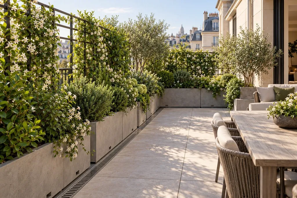 Plantes brise-vue en jardinière : choisir selon le bac, le soleil et le vent